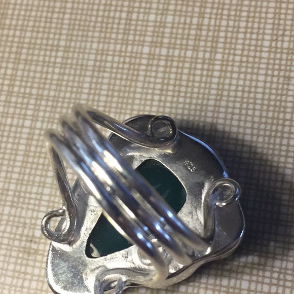 Beautiful carved emerald Agate cut leaf 925 - Picture 7 of 9